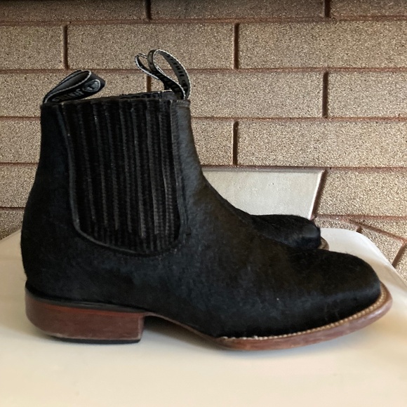 Western Calf Hide Mexican Square Toe Chelsea Cowboy Boots Men’s Size 8.5 - Picture 1 of 11